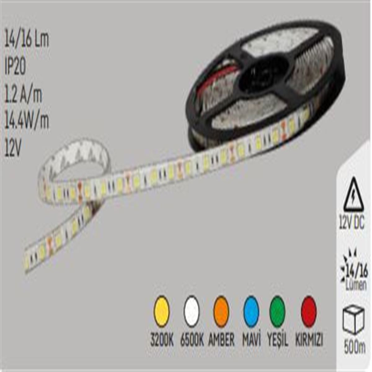 3 ÇİPLİ 60 LEDLİ İÇ MEKAN ŞERİT LED MAVİ 1